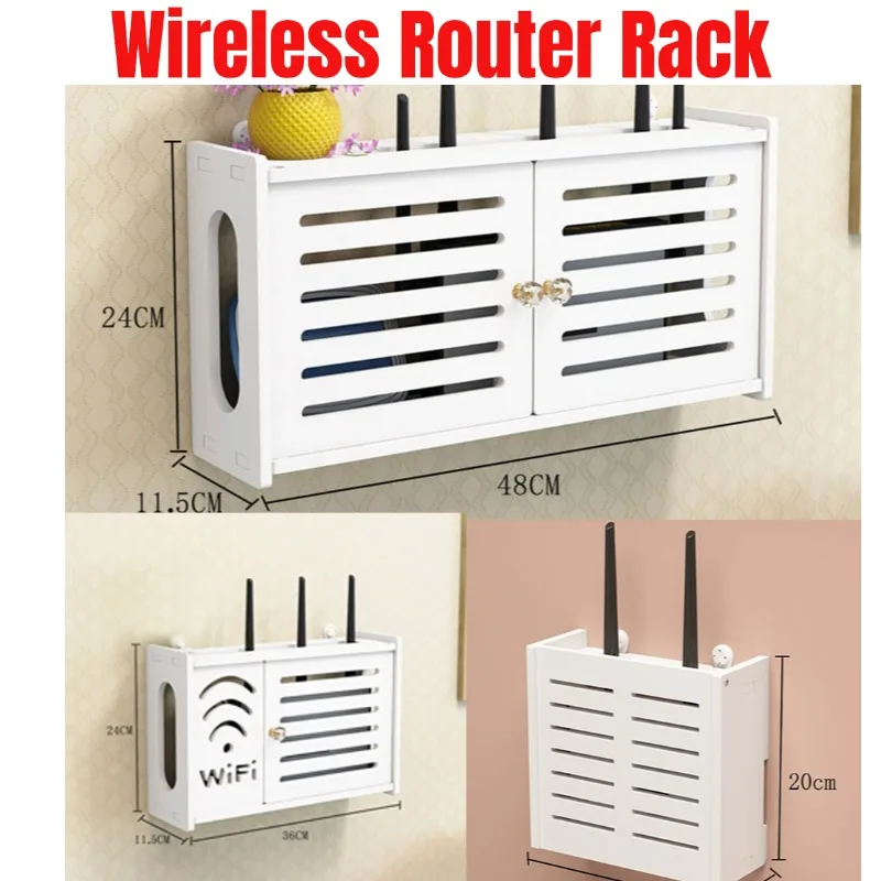 Wireless Router Rack Living Room Wall-mounted WiFi Storage Box Wall Decoration Wireless Storage Boxes Rack Bracket