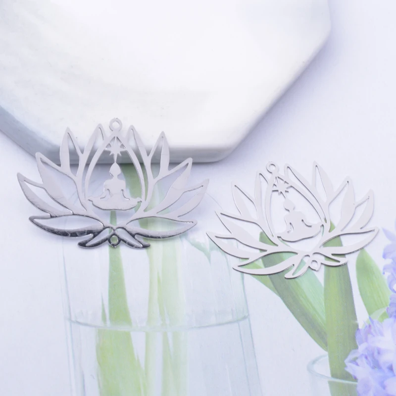 30 Stück/Lot AD3337 38*25mm Messing-Blumen-Lotus-Anhänger Verbinder Bunte Schmuck- und Ohrring-Materialien – Detail 10