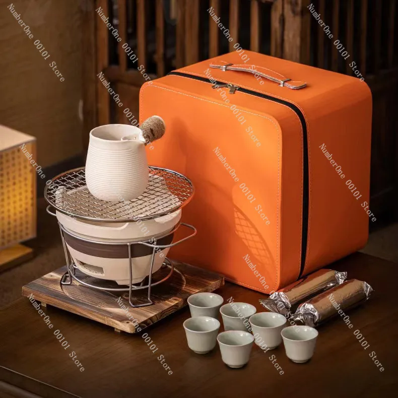 

Комплект для чаепития у костра: глиняный чайник и набор для барбекю