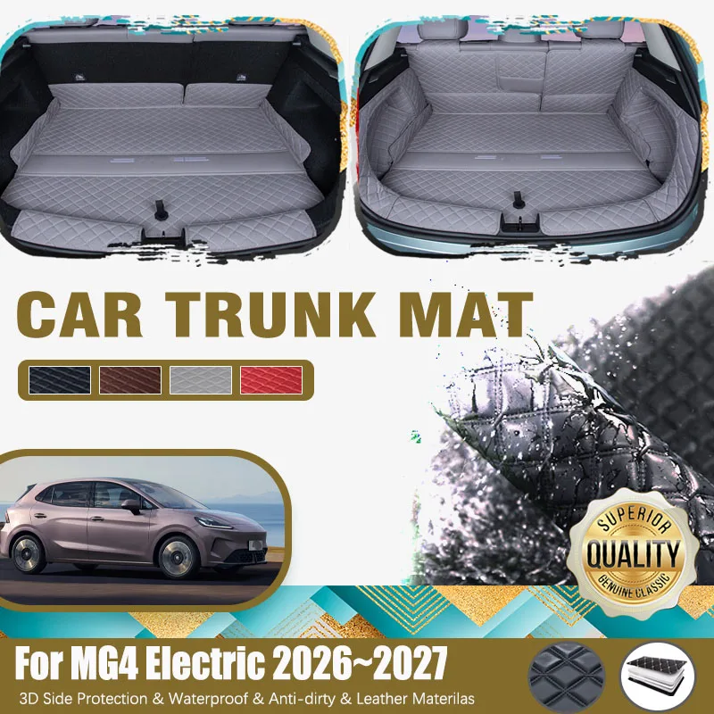

Car Rear Trunk Mats For MG4 Electric EV MK2 2026 2027 Leather Back Seat Pads Storage Cover Cargo Liner Interior Auto Accessories