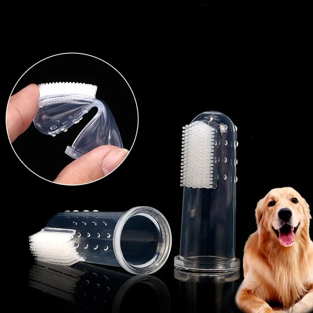 Dog Finger Toothbrush Super Soft Cat Cleaning Toothbrush Breath Tartar Bad Teeth Stomatitis Remove Supplies Pet Prevent Car T9Y0