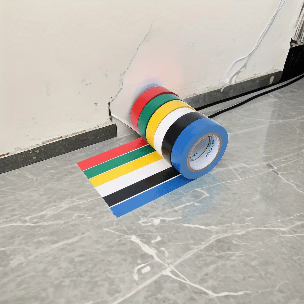 1 piece PVC colored electrical tape is waterproof, flame-retardant, insulated, and environmentally friendly image 5