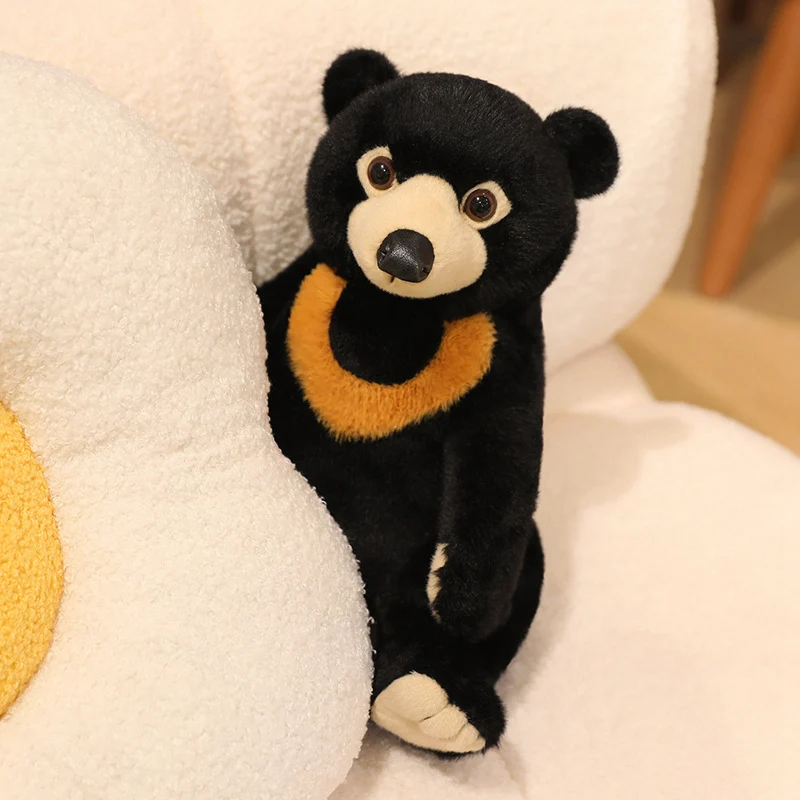 

25cm Cute Simulated Black Bear Plush Toy Stuffed Animals Specially Realistic Black Bear Kids Birthday Xmas Gifts Toys Home Decor