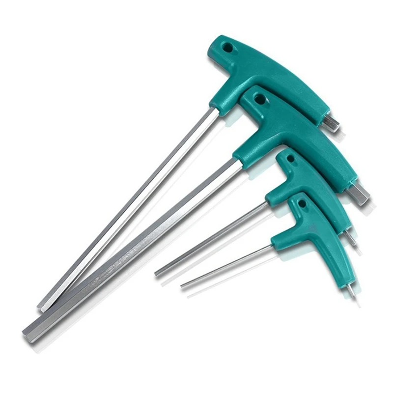 6PCS Kit Hardware Hexagon Socket T Screw Nut Wrench T Handle With Storage Bag Forging Tool