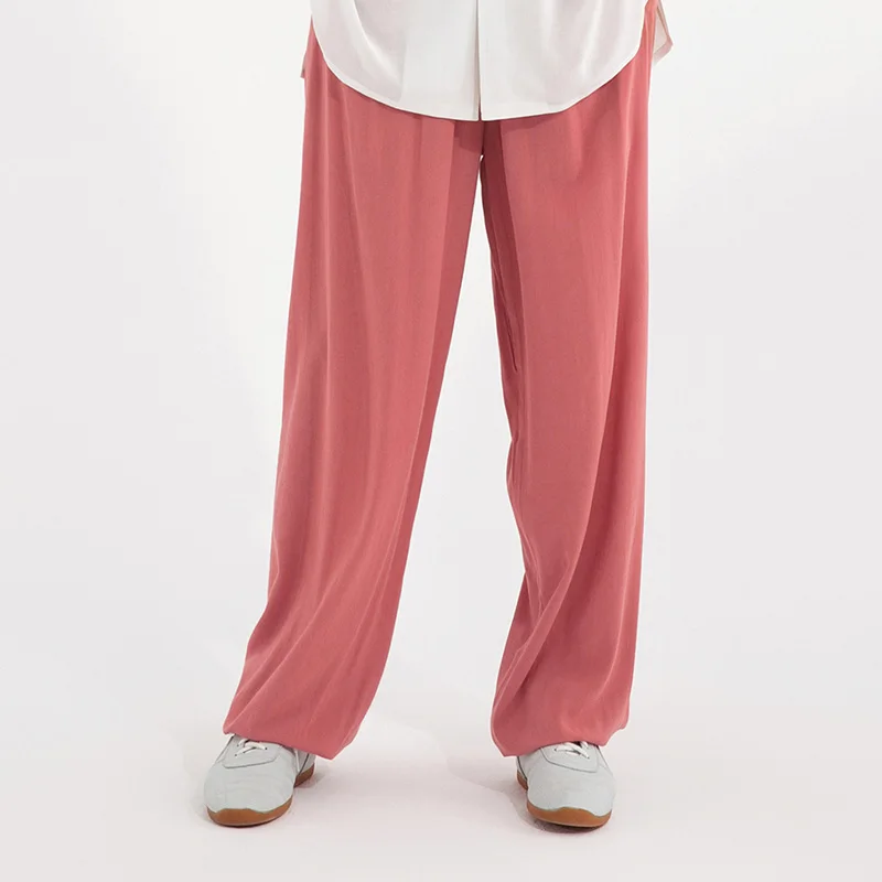 Lightweight Breathable Cotton Linen Tai Chi Pants for Men Women Spring Summer - Martial Arts Practice Elastic Waist Lantern Cuff