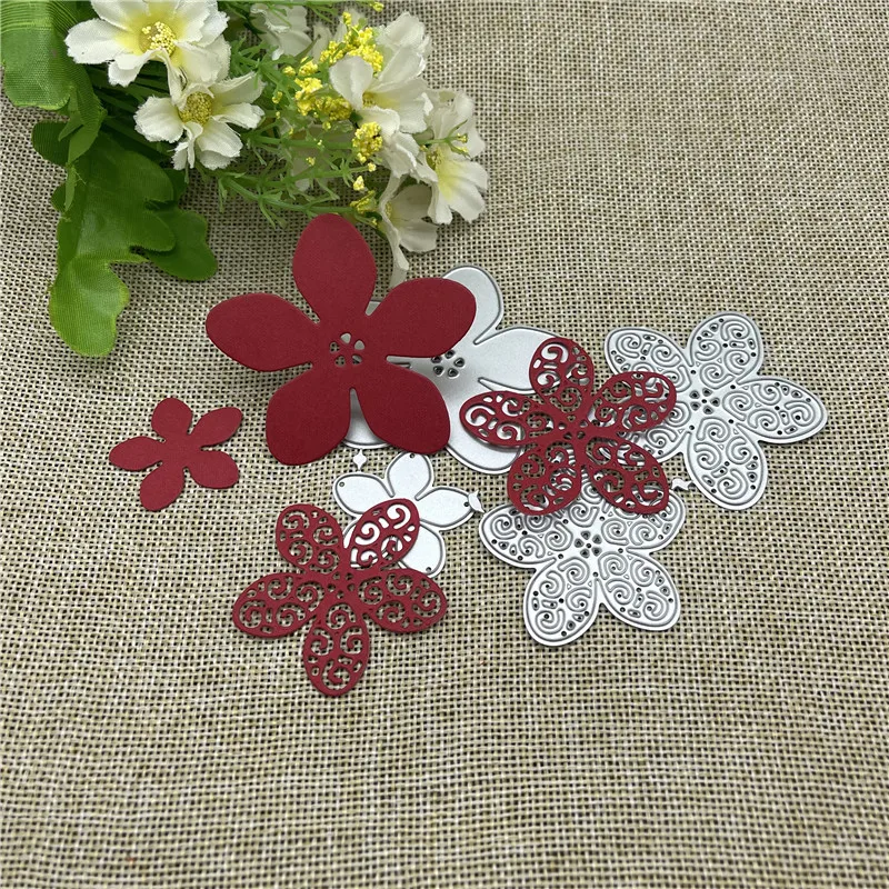 Flowers  lace Metal Cutting Dies Stencils For DIY Scrapbooking Decorative Embossing Handcraft Template