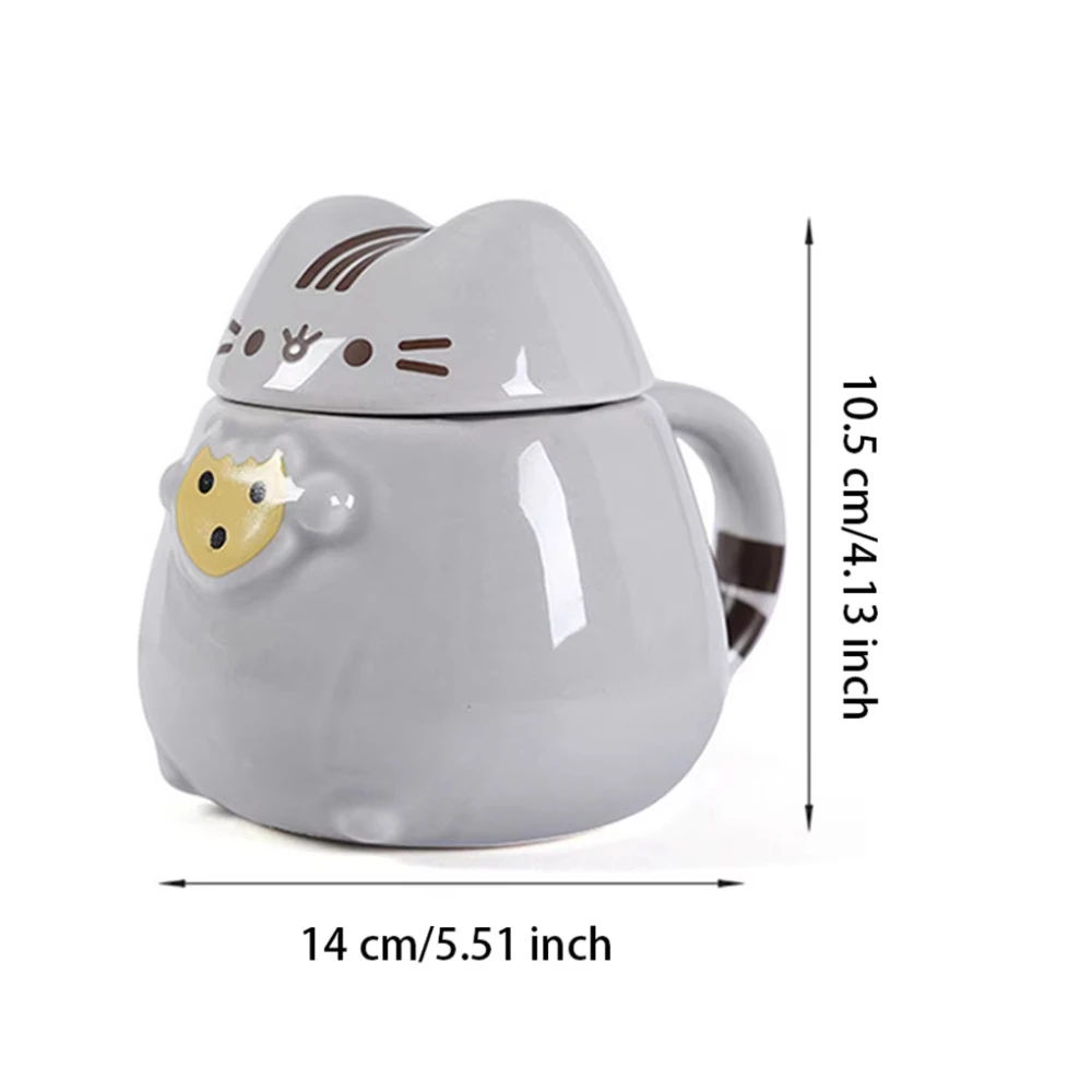 301-400ml Cartoon Cute Ceramic Pet Cat Leak-proof Lid Milk Mugs Lucky  Water Cup Coffee Cups Juice Cup With Lids for home