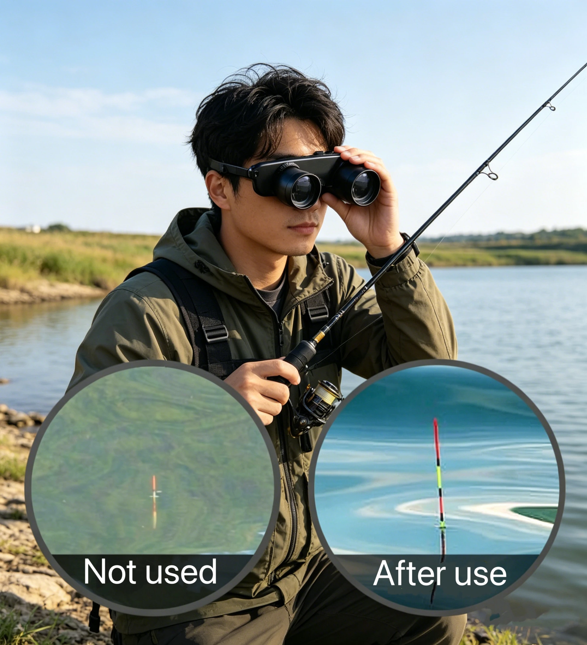 Multifunctional Hands-Free Binocular Glasses, Lightweight Telescope Magnifier Eyeglasses for Fishing, Concerts, Bird Watching