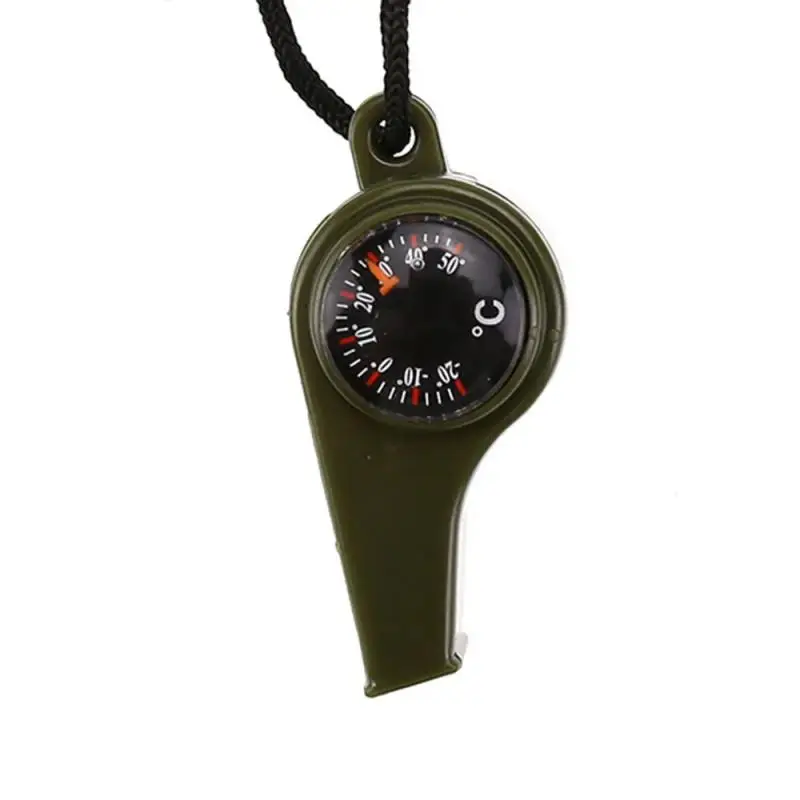 3 In 1 Multi-function Emergency Whistle Compass Thermometer Outdoor Camping Hiking Emergency Survival Gear Whistle Outdoor Tools