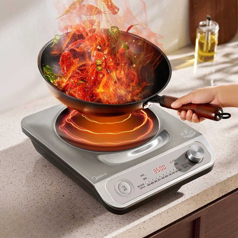 Induction cooker concave surface household high flame stir frying three-dimensional heating electromagnetic stove