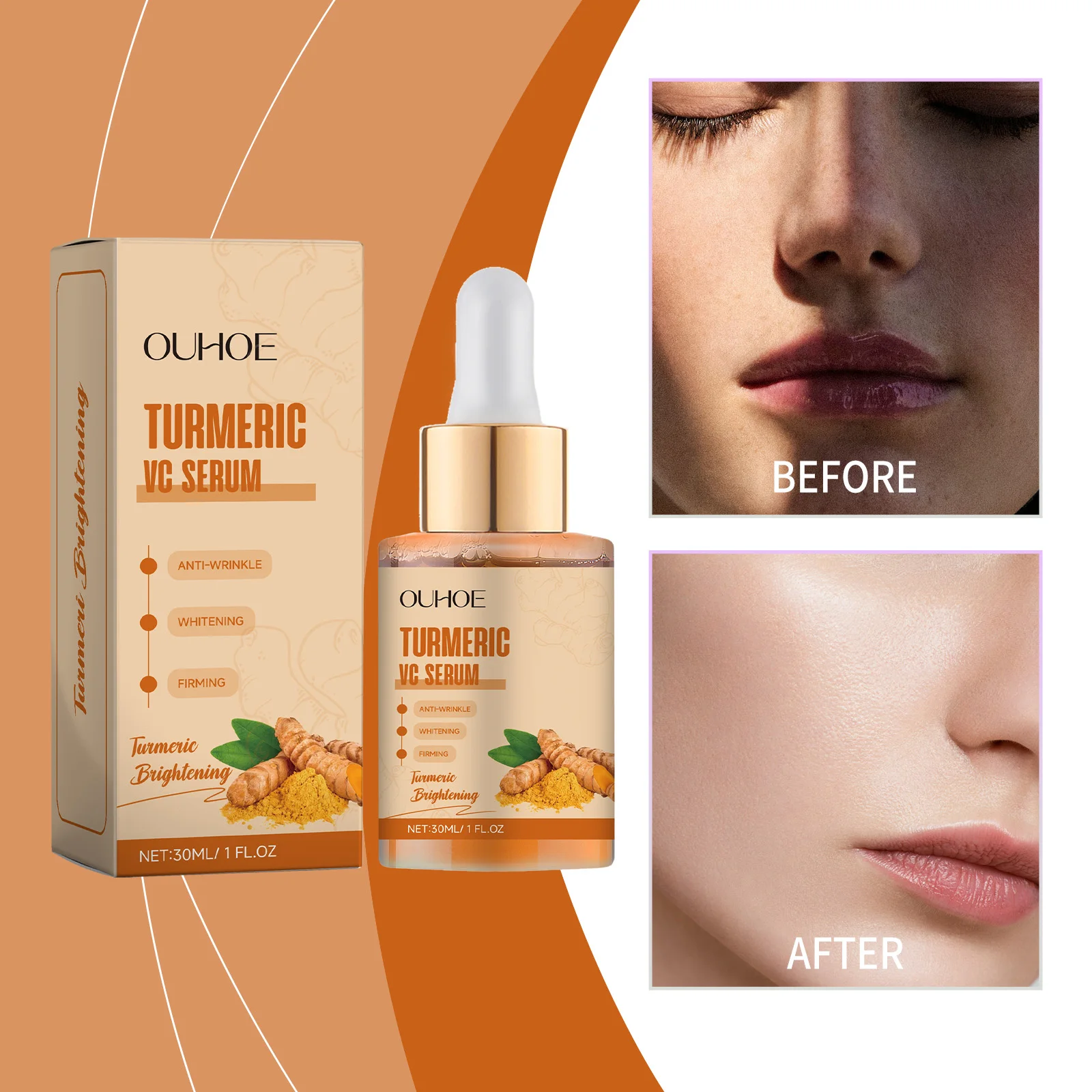 Turmeric facial essence hydrating, moisturizing, mild, moisturizing, glossy, delicate facial skin care essence