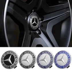 4pcs 75mm Aluminum Car Logo Wheel Center Hub Caps Decorative Accessories for Mercedes Benz W204 W205 W211 Amg W212 W21 C260 E300