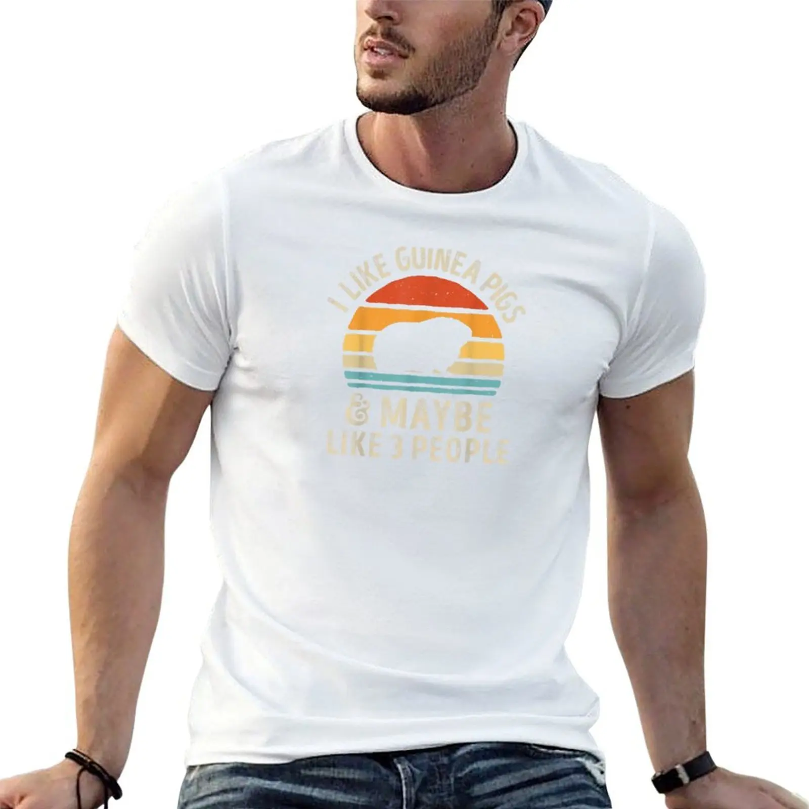 I Like Guinea Pigs and maybe like 3 people T-Shirt Luxury man anime tshirt clothes for men