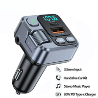Bluetooth 5.1 FM Transmitter 2.4A Car Charger 20W PD Fast Charging Adapter Car Radio with Mic for Wireless Hands Free MP3 Player