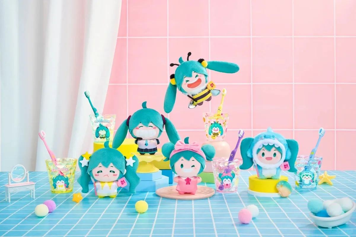 

Miku Toothbrush Toothbrush Cup Doll Series Blind Box Wayaya Style Cute Anime Peripheral Figure Kawaii Miku Doll Pendant Toy Gift