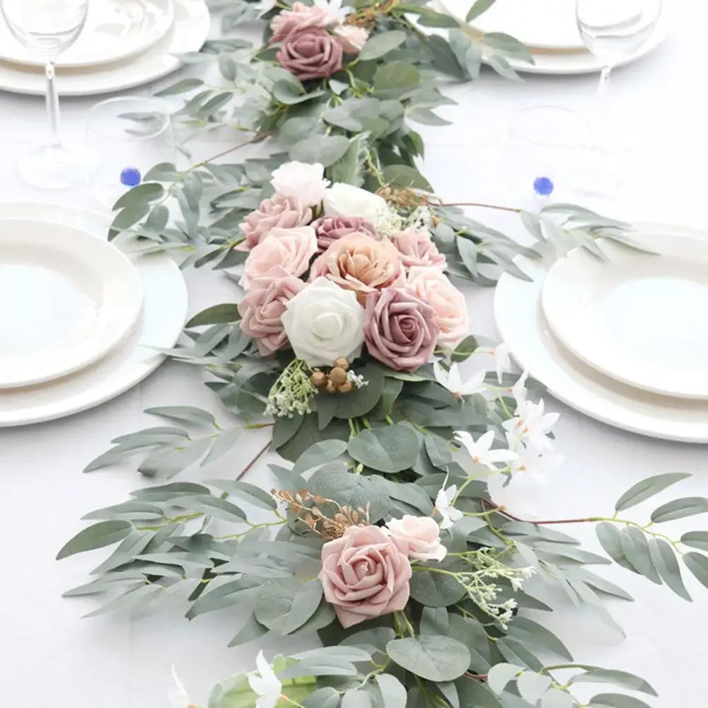 

180 см искусственная эвкалиптовая гирлянда с цветами искусственная зелень искусственная цветочная лоза гирлянда для свадьбы, рождественских праздников
