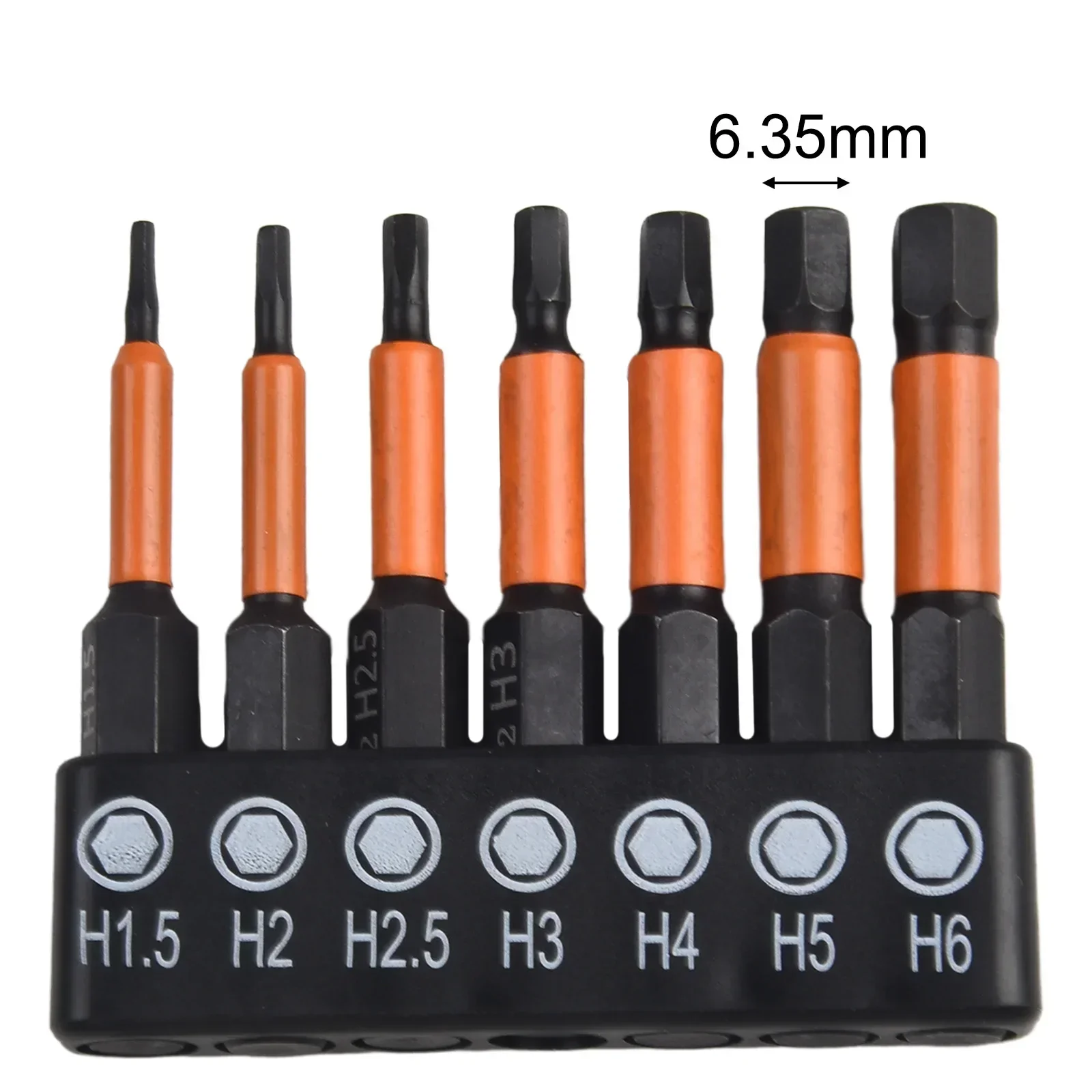 7pcs Magnetic Hex Head Wrench Drill Bit Set 1/4Shank Screwdriver Bit Set H1.5-H6 Inner Hexagonal Shank Screwdriver Hand Tools