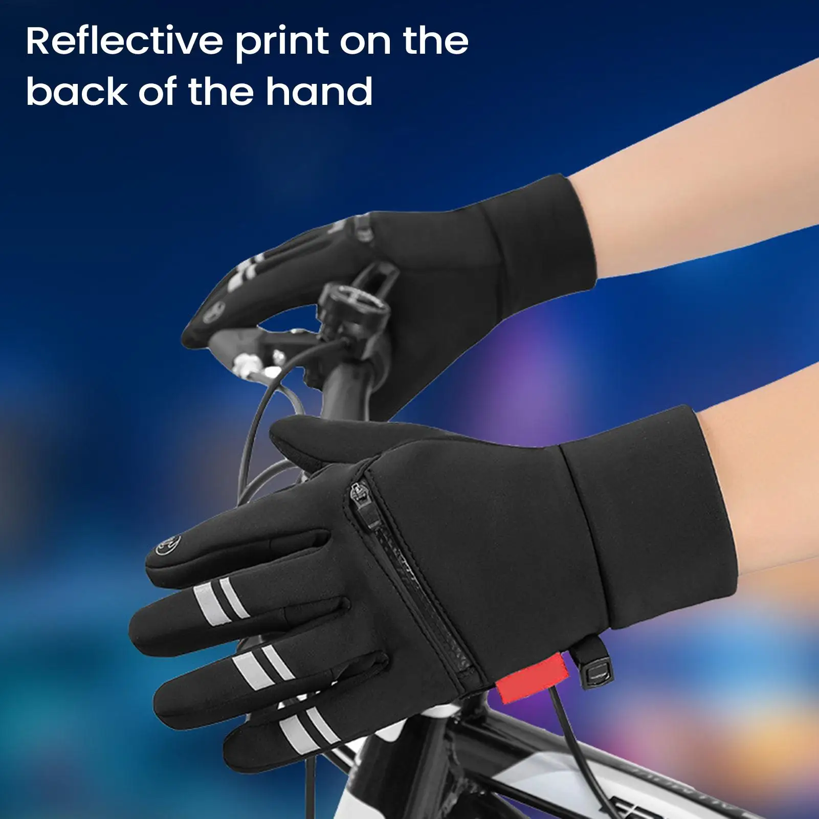 Rechargeable Heated Gloves Three Temperature Settings Touchscreen Heated Warm Sports Outdoor Gloves With Pockets Mittens