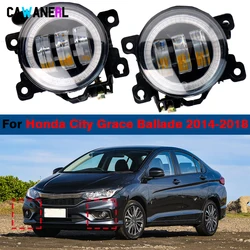 2 Pcs 30W Car Angel Eye LED Fog Light Daytime Running Lamp DRL 6000LM 12V For Honda City Grace Ballade 2014 2015 2016 2017 2018