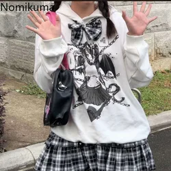 Japanese Hoodies 2024 Women Clothing Thicked Hooded Cute Anime Print Y2k Tops Ropa Mujer Streetwear Casual Fashion Sweatshirts