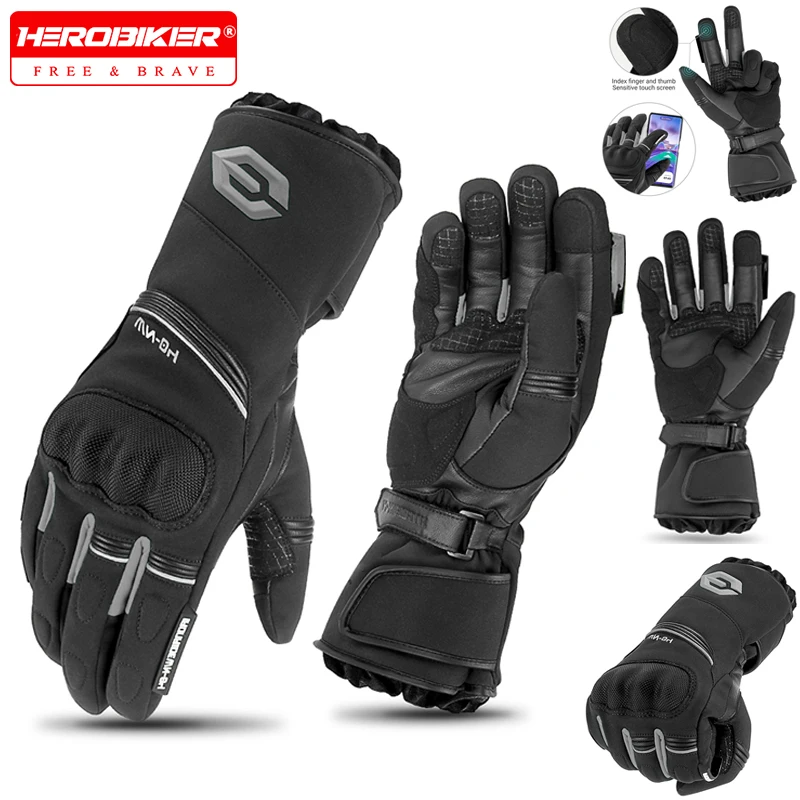 

Men's Biker Gloves Windproof Cross Motorcycle Riding Gloves Keep Warm Motorcycle Winter Gloves Waterproof Motocross Protector