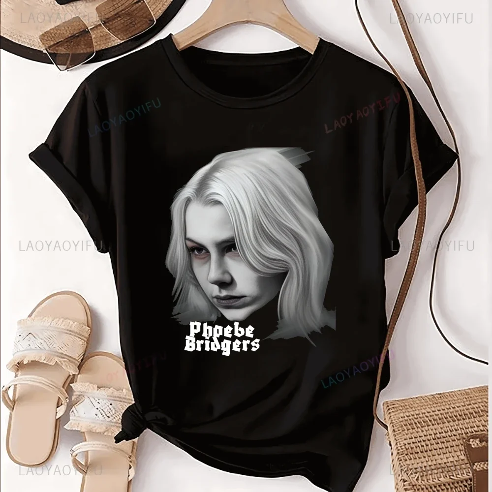 

Unique Phoebe Bridgers Singer Print T-shirt Top Phoebe Bridgers Trend Short Sleeve Unisex Shirt Graphic Oversized Cotton T-shirt
