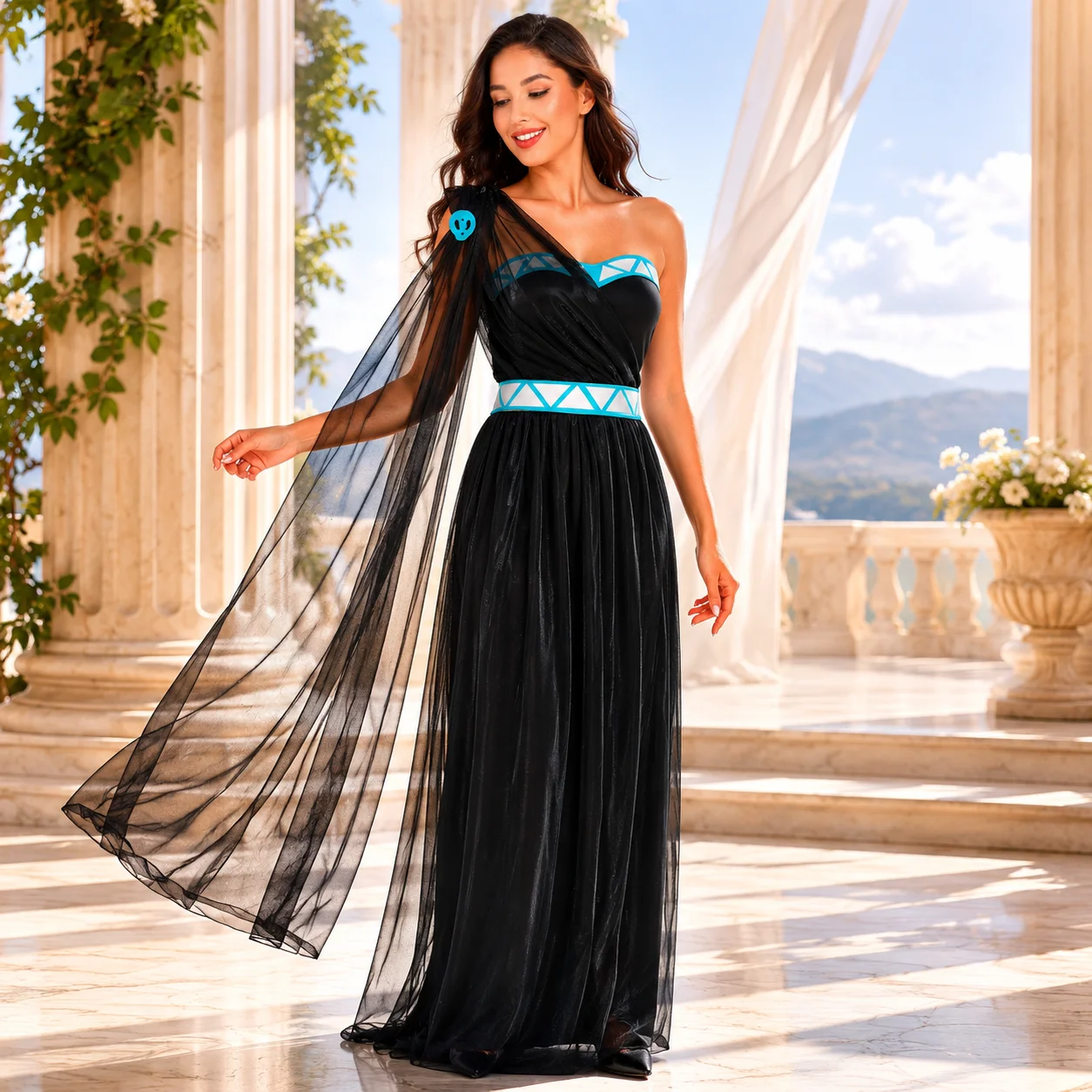 Women Greek Goddess Costume On - Evening Gown 评论和价格