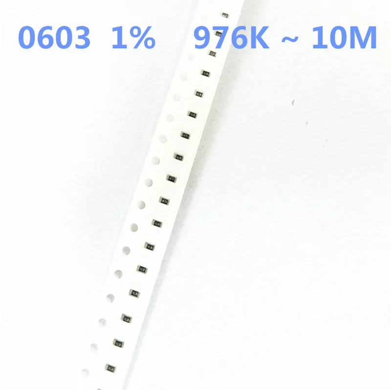 

100pcs 0603 1% SMD resistor 1/10W 976K 1M 1.02M 1.05M 1.07M 1.1M 1.13M 1.2M 1.21M 1.24M 1.27M 1.3M 1.33M 1.37M 1.4M ohm