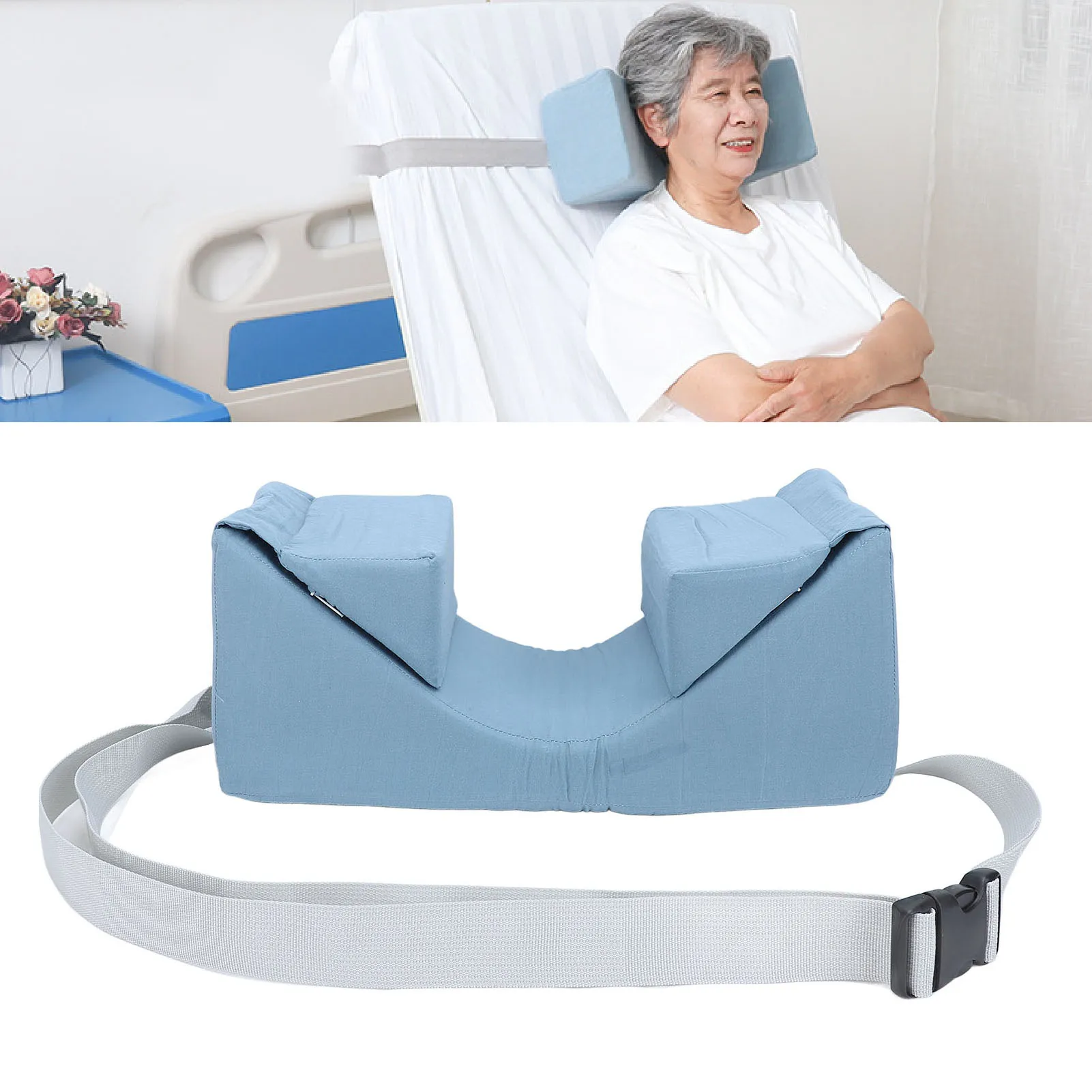 Pillow Stable Support Adjustable Head Wedge Positioning Pillow Washed Cotton Sleeping Neck Stabilizer Face Up Pillow