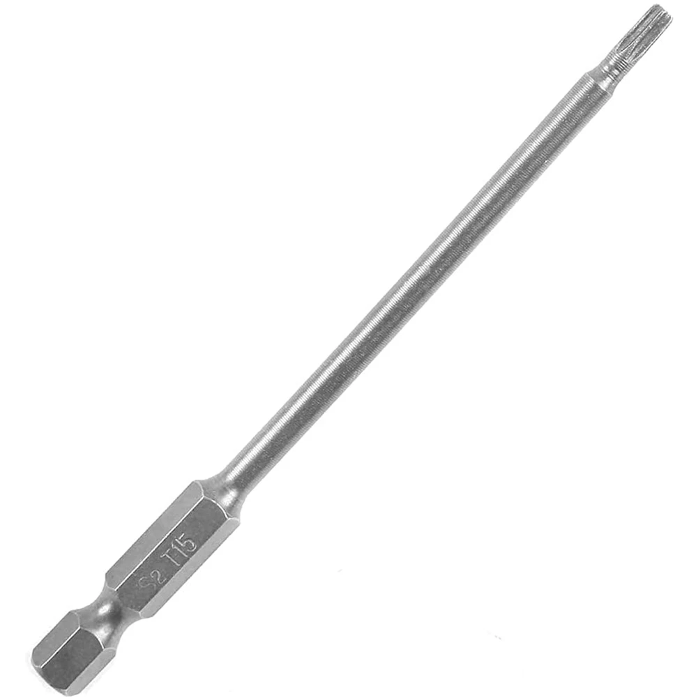 Jeu d'embouts de tournevis longs Torx, jeu d'embouts Torx magnétiques, T6-T40 de tournevis électrique à tige hexagonale de 100 pouces 13 pièces 1/4mm
