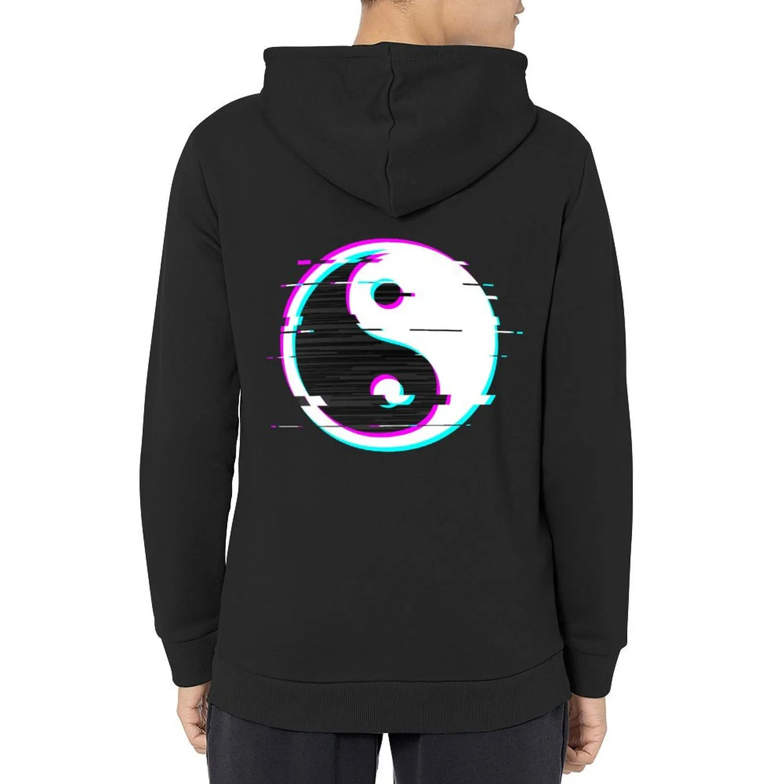 

Glitch Yin yang Hoodie fashion men autumn clothes men clothing men's sweat-shirt anime hoodie