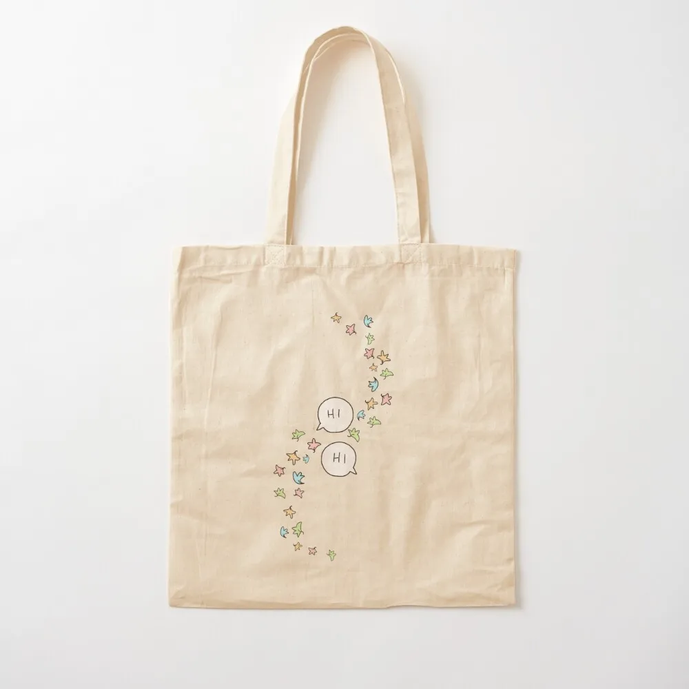 

Heartstopper leaves and HI (Black background) Tote Bag