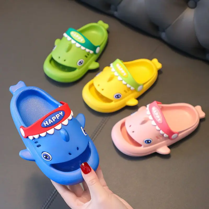 Children Shark Garden Shoes Soft Sole Cartoon Slipper Kids\' Outdoor Sandal EVA Non-slip Boys And Girls Sandals