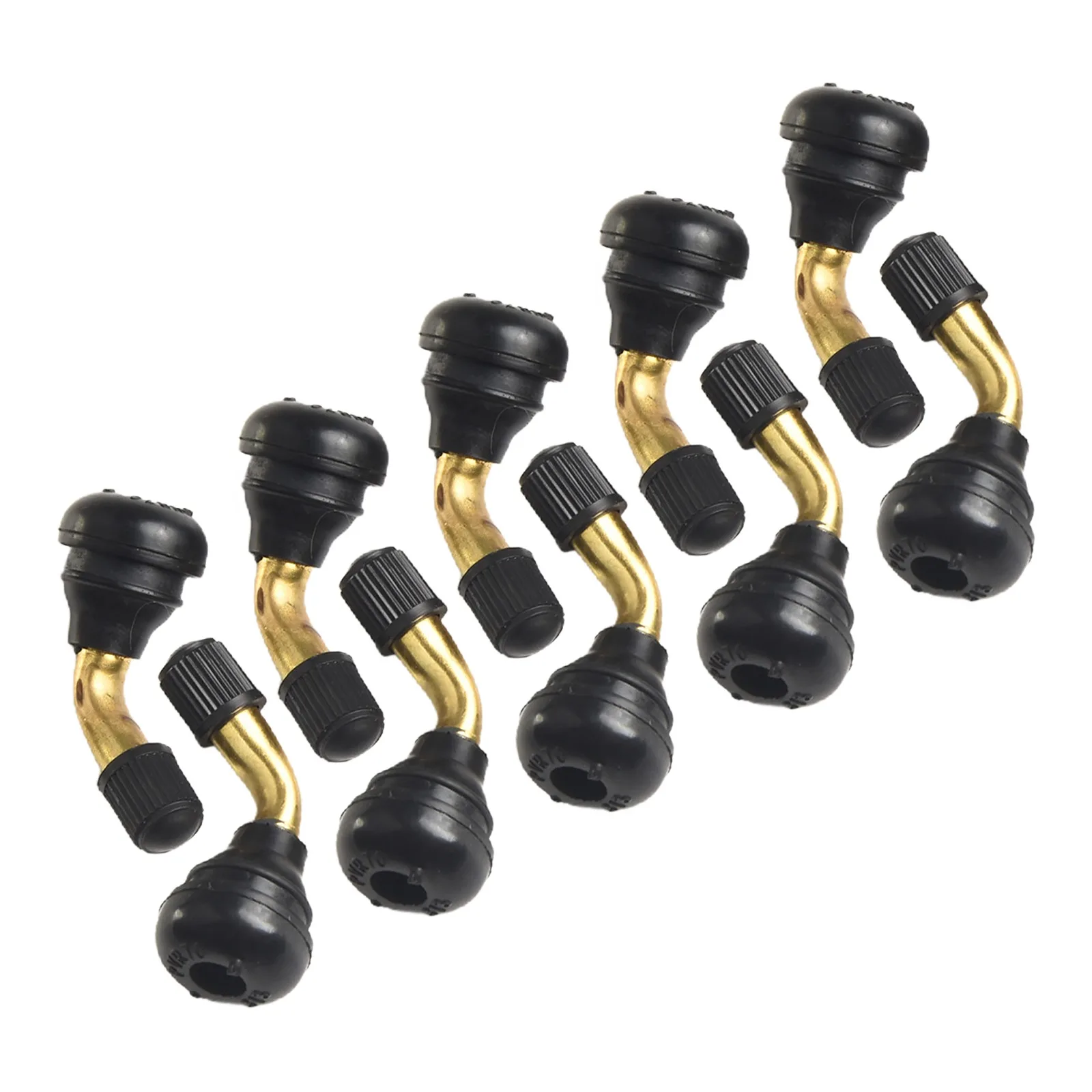 

10 шт./компл., изогнутый стержень клапана 90 градусов ангел для мопеда, скутера, бескамерные шины PVR70, запасные части для автомобилей