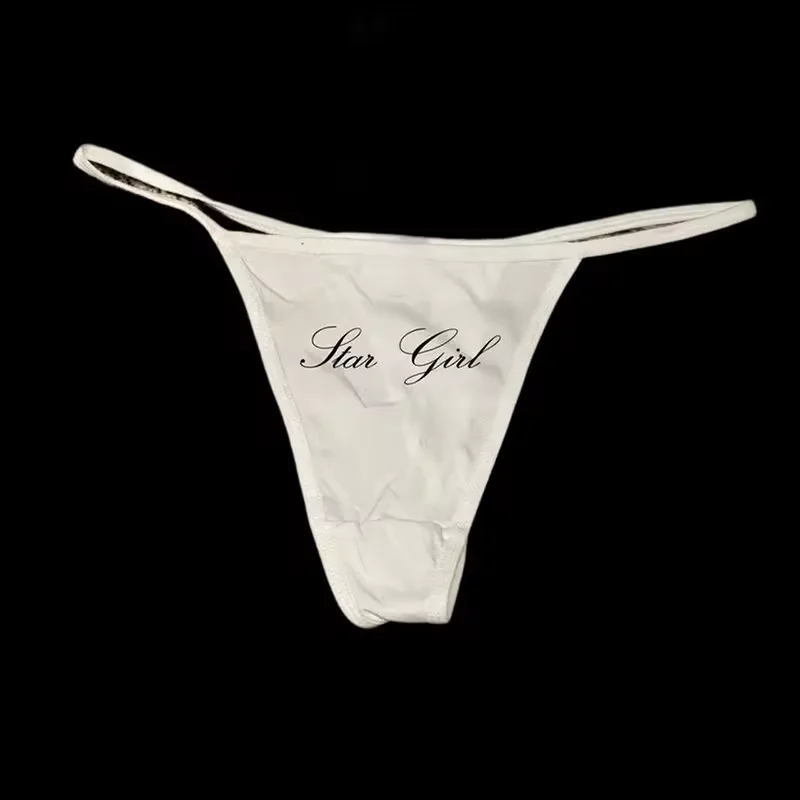 Emo Girls G-String Mutandine gotiche Donna Punk Lettera Stampa Carino Grunge Intimo Vintage Streetwear Mutandine sexy a vita alta