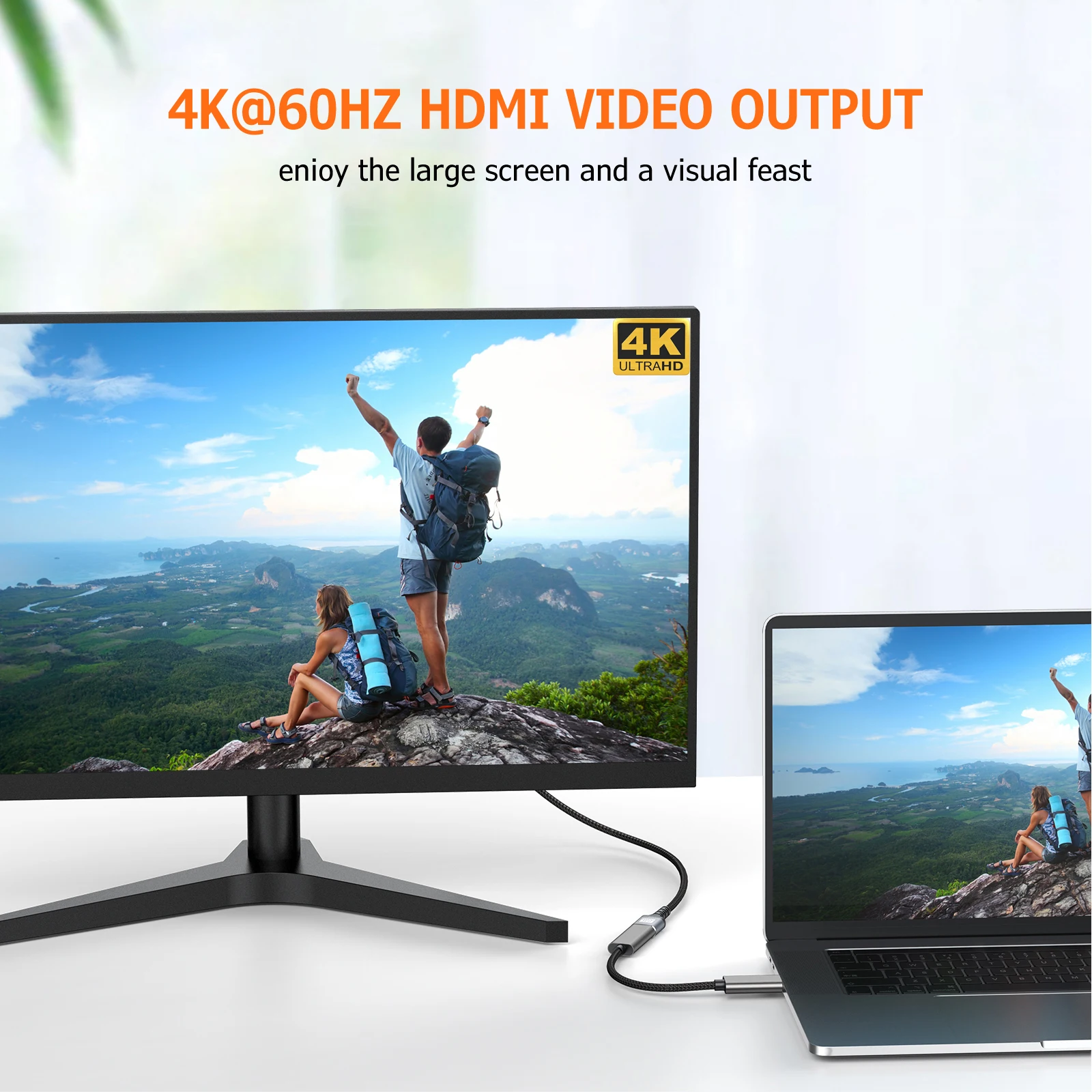 UMUST 4K DisplayPort to HDMI Video Cable,Compatible 4K 30Hz 1080P Vide Adapter, DP Famale to HDMI Male Cord for HDTV PC Projecto