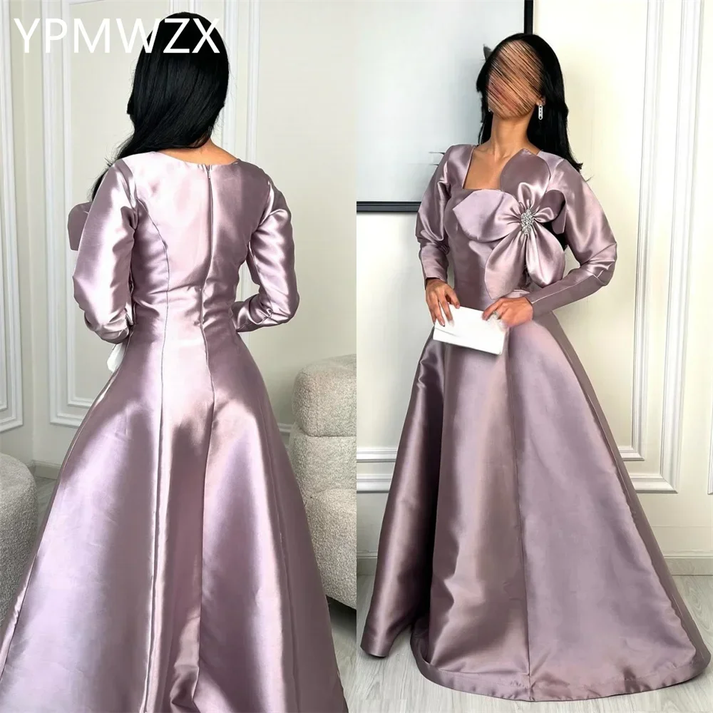 

Customized Party Dress Occasion Prom Gown YPMWZX Square Collar A-line Floor Length Skirts Bespoke Dresses Evening Form