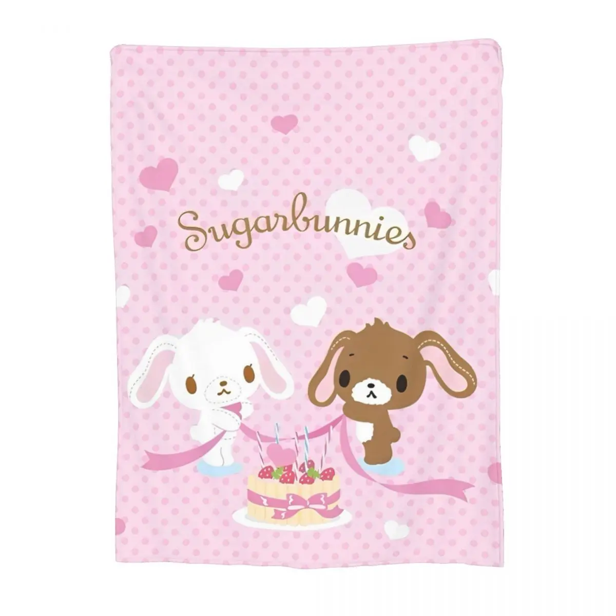 Sugarbunnies Sugar Rabbit Knitted Blanket Fleece Sanrio Super Soft Throw Blankets for Outdoor Travel Bedroom Quilt