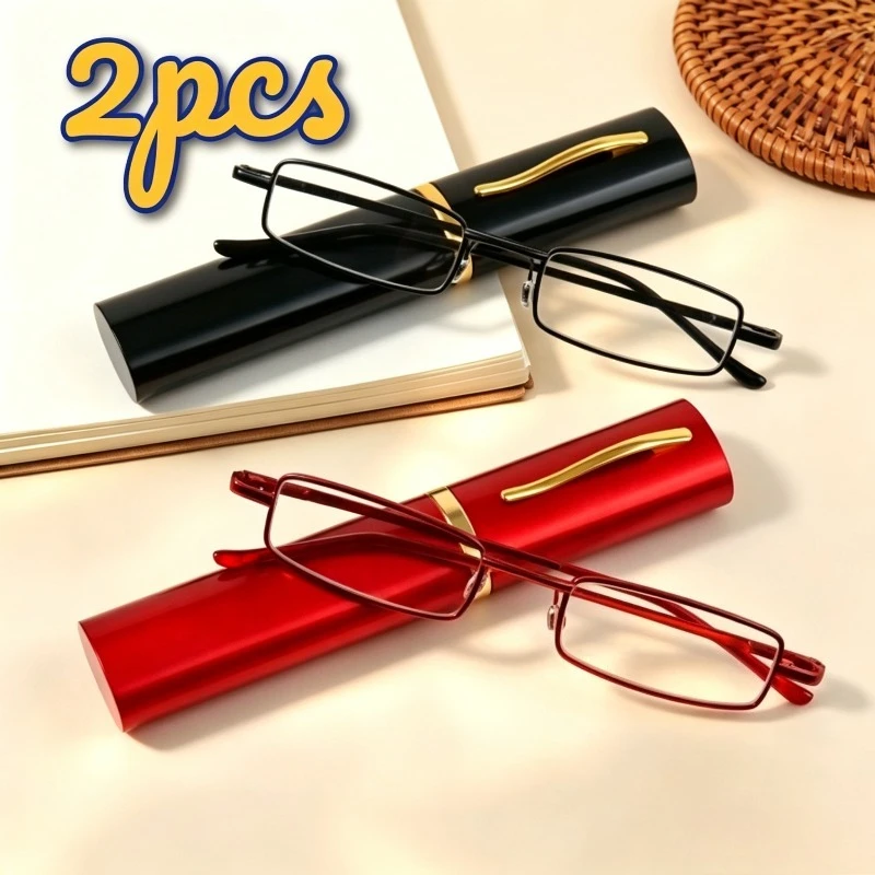 2/4/6pcs Unisex Presbyopia Glasses with Pen Holder, Reading Eyeglasses Grade +1.00~+4.00