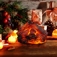 USB Resin Fake Fire Lamp Realistic Bonfire Light Holiday Fireplace Night Light LED Flame Lamp Outdoor Flame Lights