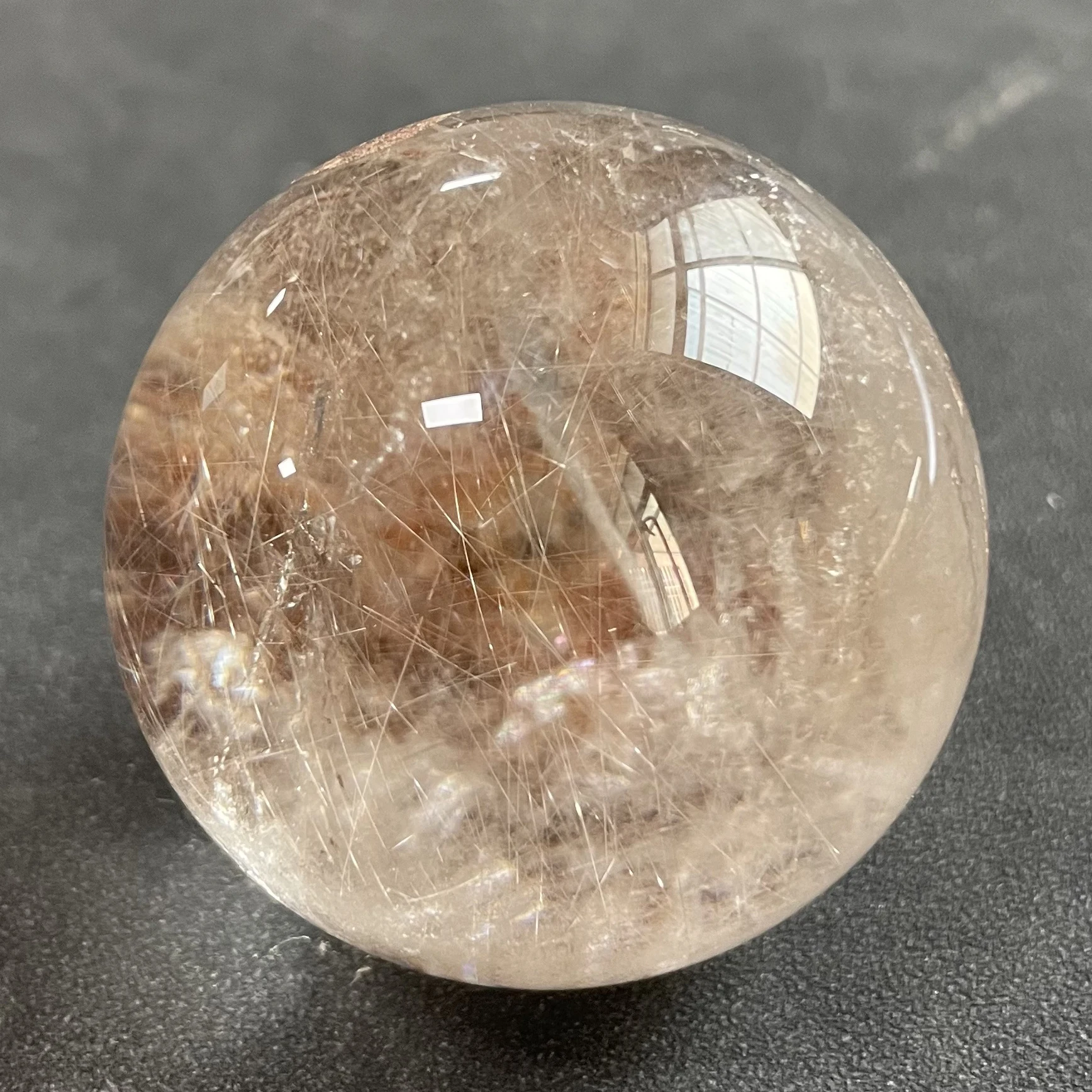 

139g Natural Stone Quarte Rutilated Crystal Ball Polished Clear Quartz Sphere Reiki Healing Room Decor Fengshui Y1573