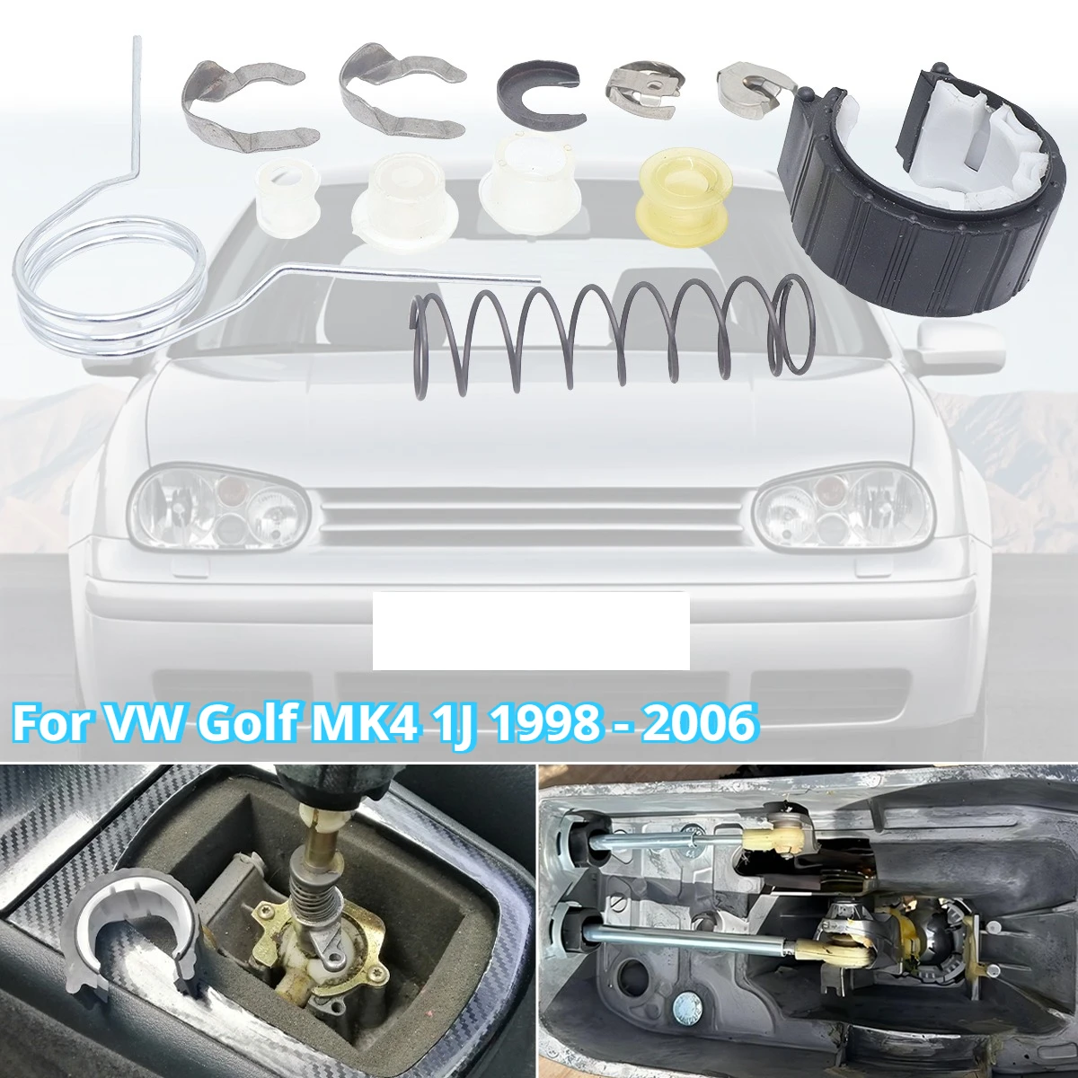 12Pc Car Shift Lever Bearing Shell Manual Gearstick Rod Pivot Bushing Spring Repair Kit For VW Golf MK4 1J 1998-2006 Spare Parts