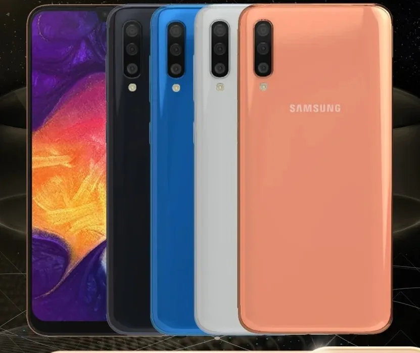 Original Android Refurbished CellPhone Samsung Galaxy A50 A505F 4G Mobile Phone 4GB RAM 64GB ROM 6.4" 25MP+8MP+5MP