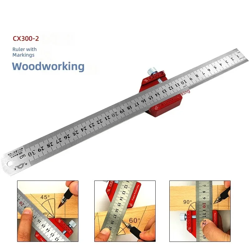 CX300-2 Woodworking Scribing Ruler Measuring Tool Angle Gauge Contour Copy Device for Carpentry Precision Layout Marking