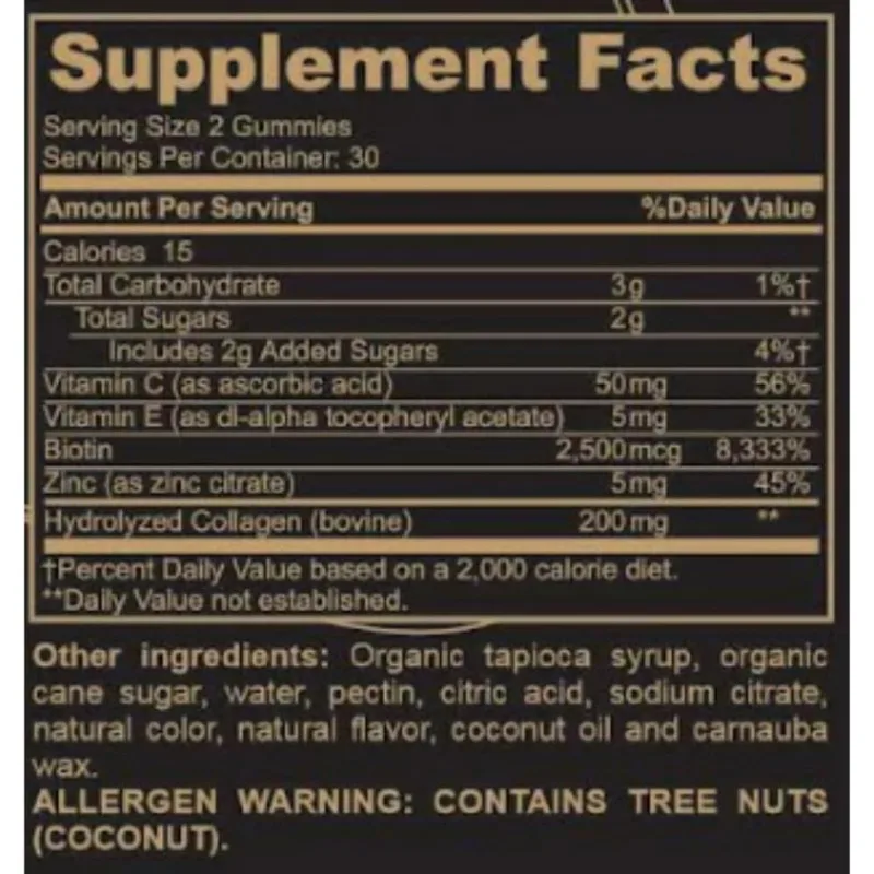 Black Girl Vitamins - Collagen Gummies for Hair, Skin, and Nail Support, with Vitamin C, Vitamin E, and Biotin, Gluten-Free