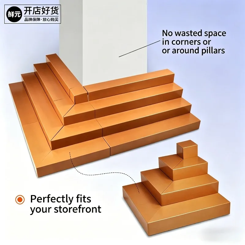 Eco-Friendly Cardboard Fruit Display Shelf Ladder Style Multi-Tier Foldable for Supermarket Shop Retail Store Paper Rack