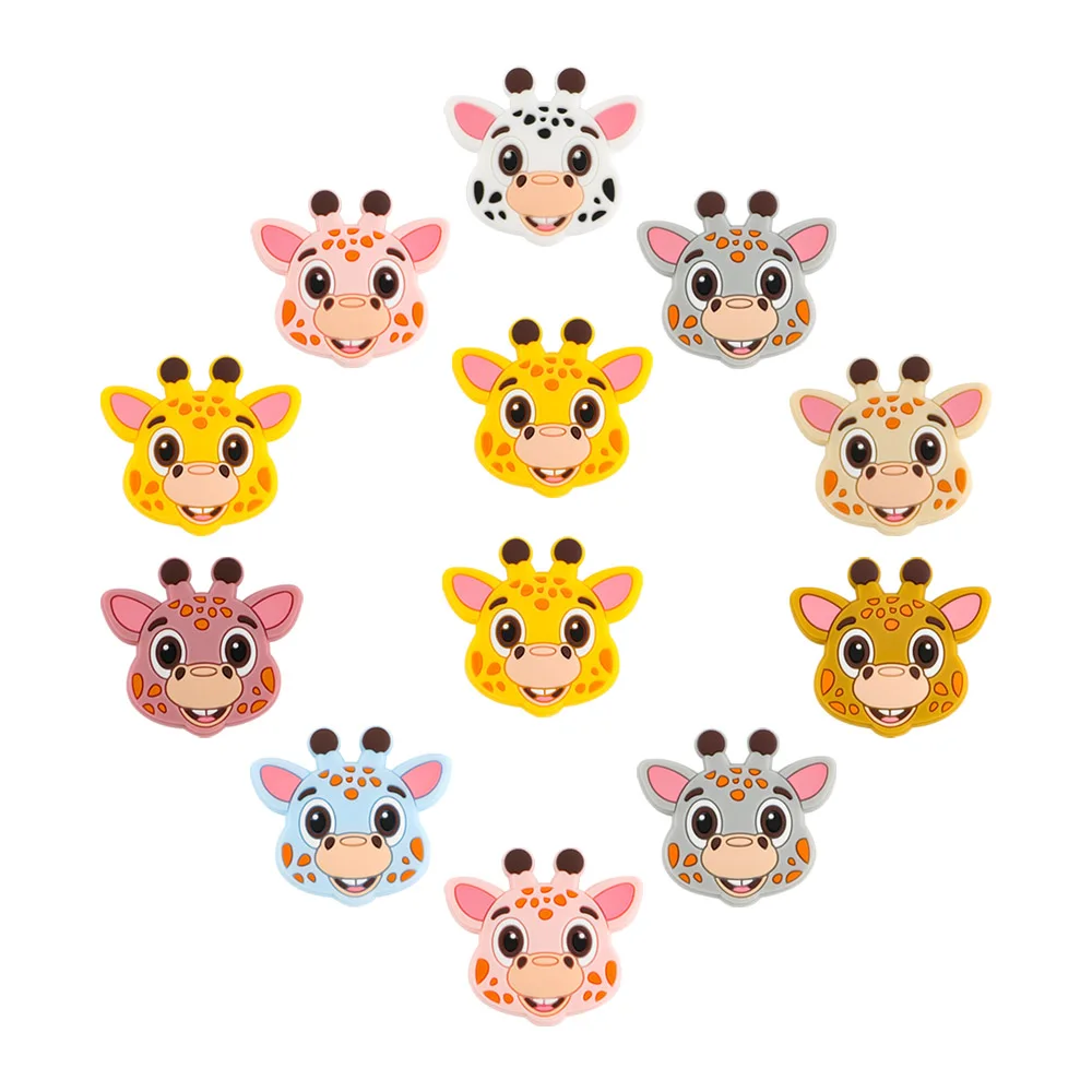 Hot Sale 10Pcs Cartoon Mini Silicone Animal Beads Food Grade DIY Bracelet Jewelry Pacifier Chain Accessories