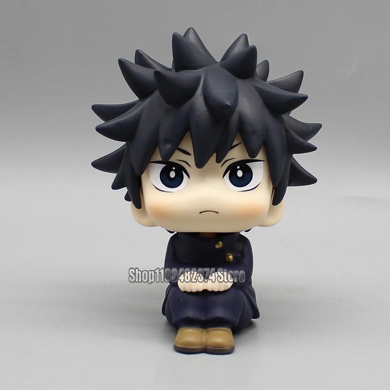 Anime Kawaii Fushiguro Megumi Lookup Toy Jujutsu Kaisen Mini Figurki Megumi Sitting Figure Cute Doll PVC Collection Model Gift