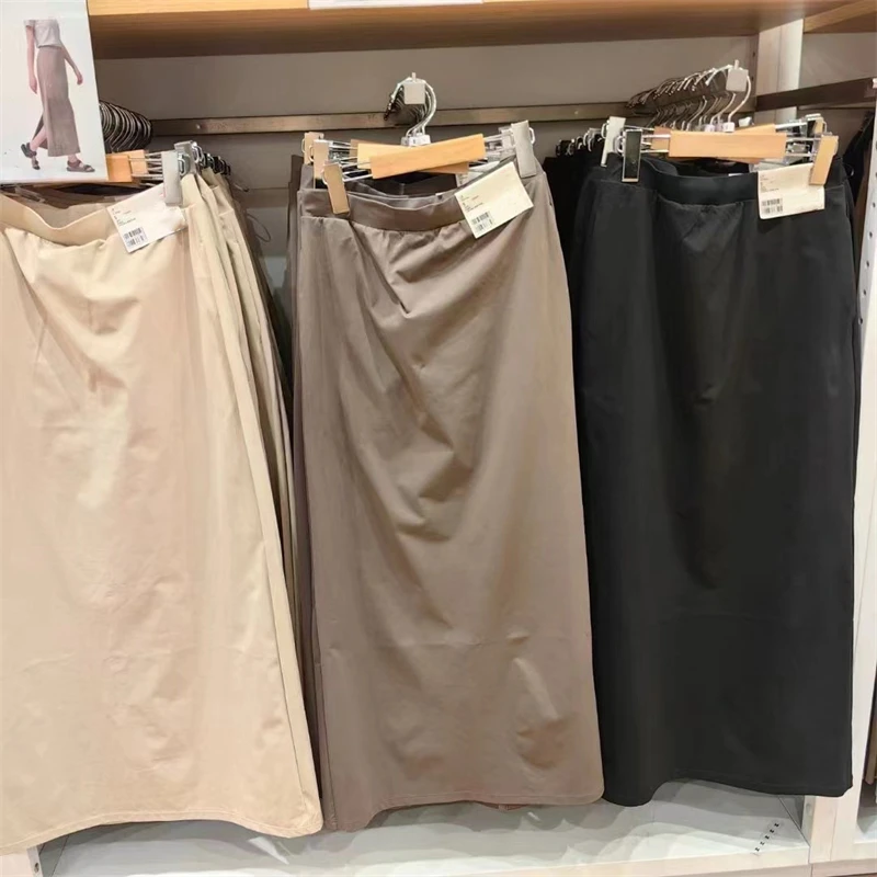 

Женская юбка А-силуэта с высокой эластичностью, асимметричным подолом, влагоотводящая, быстросохнущая, со средней талией, для повседневной носки