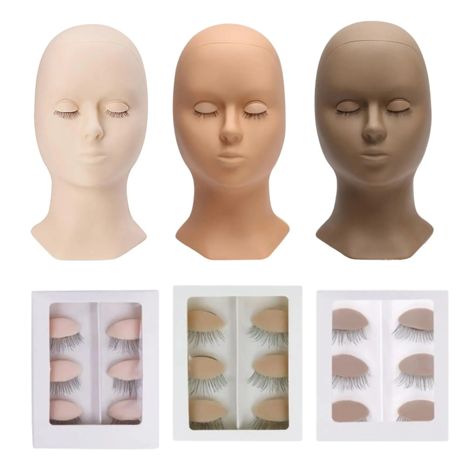 Training Mannequin Head Replaced Eyelids Eyelash Extension for Training